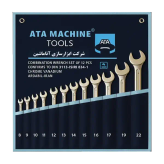 ست کیفی 12 تایی آچار یکسر رینگ یکسر تخت میلیمتری آتا